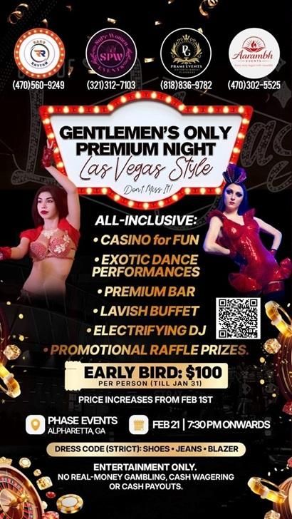 Gentlemen's Only Premium Night in Las Vegas Style