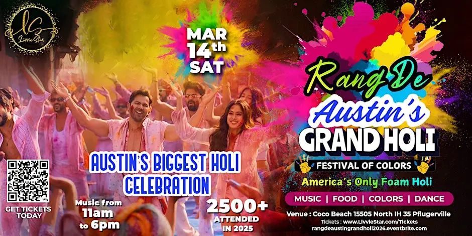 Rang De - Austin’s Grand Holi Festival of Colors